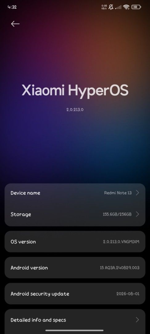 Redmi Note 13 8/256 (Category: Xiaomi) located in Dasmarinas. Submitted by joycesiervo (Listing ID 1467917586, Image 2). Description: Redmi Note 13, 8GB RAM and 256GB storage. Running on Xiaomi HyperOS and Android 15. Issue: Dents sa lower part pero di naman visible kapag naka case. Meetup available in Dasmariñas, Cavite. Lady owned. UNIT AND CASE ONLY..