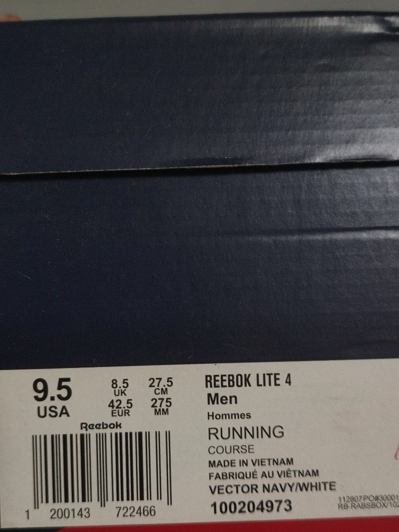 Reebok Lite4 Mens Shoes (Category: Sneakers) located in Bacoor. Submitted by cjgarage712 (Listing ID 1467912945, Image 3). Description: Selling my Reebok Lite 4, once ko lang po nagamit because I still prefer white colorway shoes. Size 9.5, also good for walking and running, sure original since I bought it from Sm Department store. 1300php. Nego. Location: Bacoor Cavite, can do meetups depending on location or deal. Can be paid via Gcash if shipp