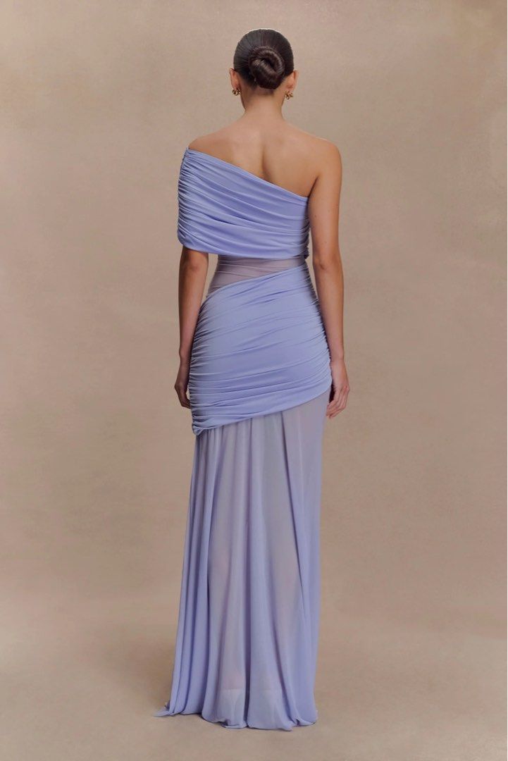 RENT: Meshki Lavender One-Shoulder Maxi Dress (Category: Dresses) located in Makati City. Submitted by prelovedloot (Listing ID 1467885321, Image 2). Description: RENT : P1,500 Deposit: P1,500.