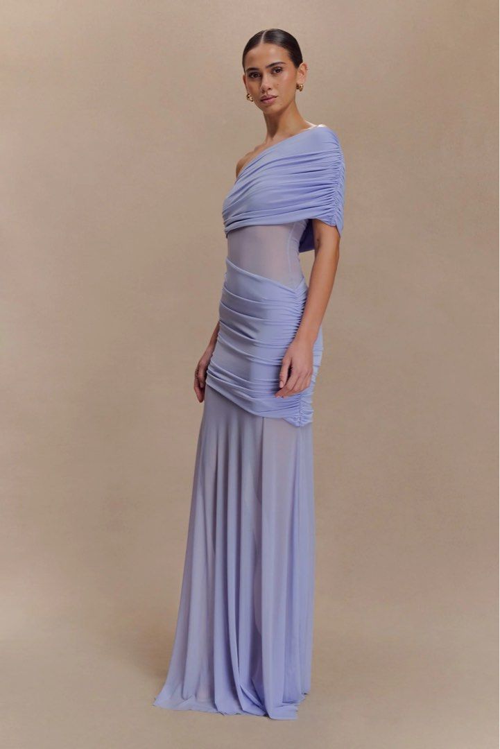 RENT: Meshki Lavender One-Shoulder Maxi Dress (Category: Dresses) located in Makati City. Submitted by prelovedloot (Listing ID 1467885321, Image 3). Description: RENT : P1,500 Deposit: P1,500.