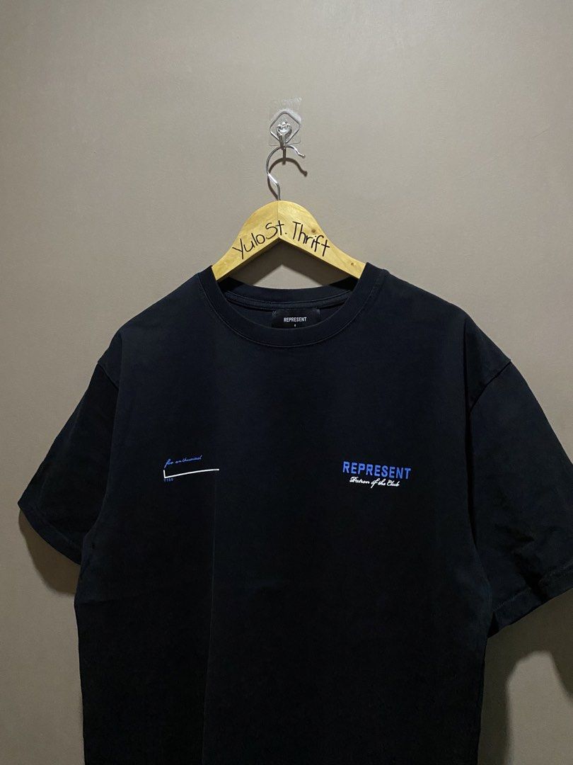 Represent (Category: Tshirts & Polo Shirts ) located in Iloilo. Submitted by yulostreet.thrift (Listing ID 1467986691, Image 3). Description: Represent patron of the club tee Size S on tags Complete tags 22Wx28L Best fit large Features a front and back print, heavy fabric. 9.7/10 CR Excellent condition.
