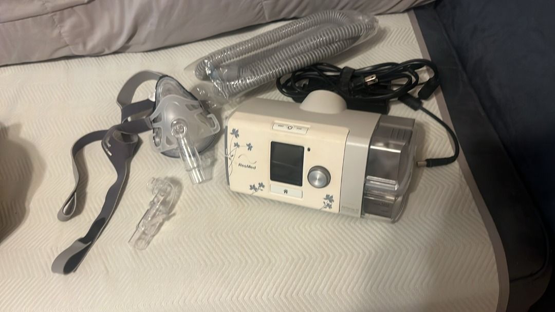 ResMed AirSense 10 AutoSet CPAP Machine Bundle (Category: Medical Supplies & Tools) located in Makati City. Submitted by jcsolaire (Listing ID 1467861775, Image 1). Description: - Model: ResMed AirSense 10 AutoSet (Sleep Apnea Therapy) - Condition: Clean and fully functional - Humidifier water chamber included - Power cord and travel bag included - 2 breathing tubes included - Full face mask with headgear included - Spare elbow connector included
