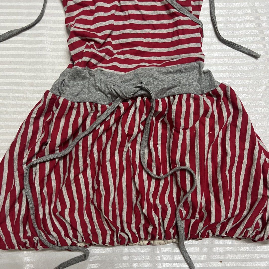Retro Red & Grey Multistrap Bubble Hem Mini Dress (Category: Dresses) located in Manila. Submitted by ave.archives (Listing ID 1467982791, Image 3). Description: Retro Red & Grey Multistrap Bubble Hem Mini Dress, S-M.