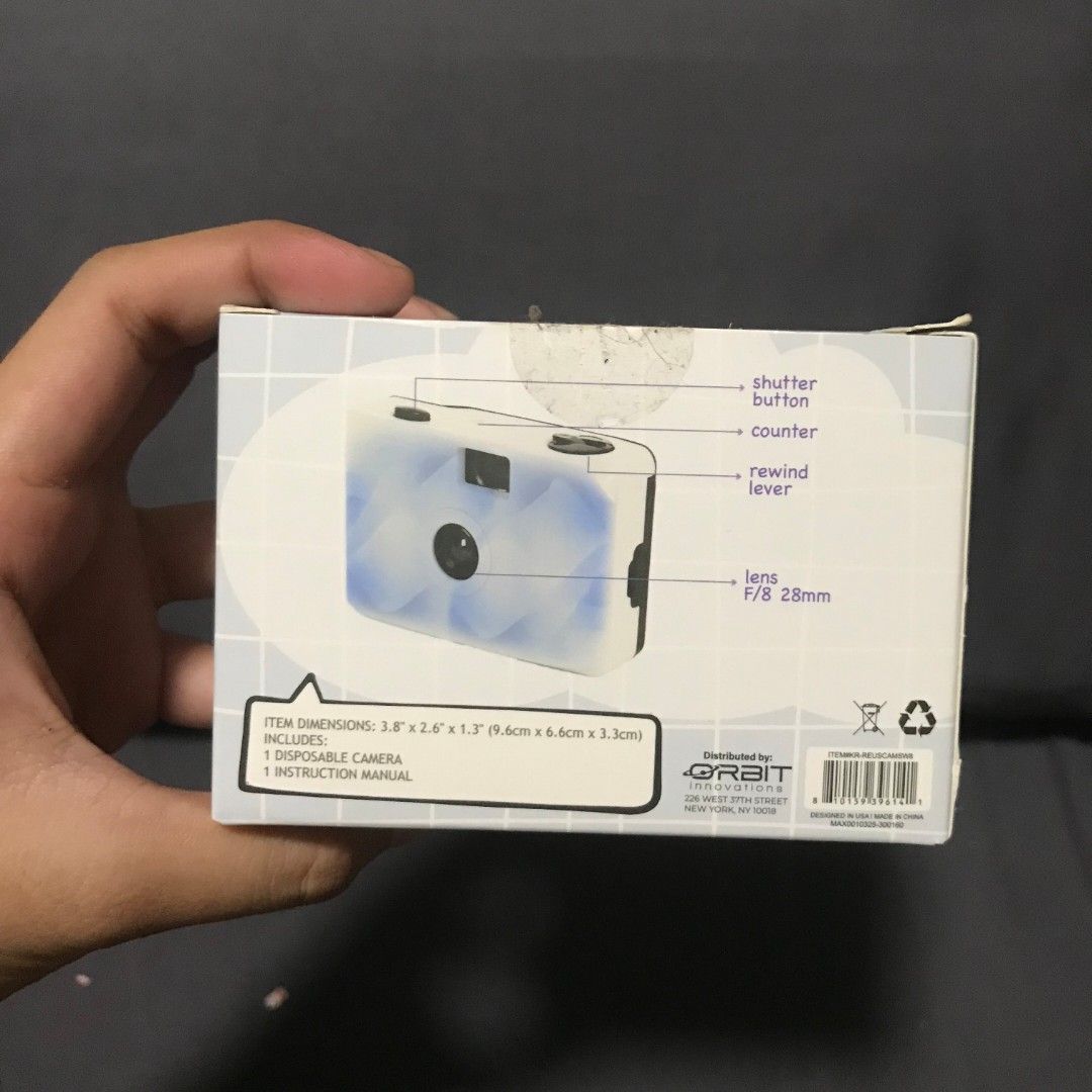 Reusable Film Camera (Category: Cameras) located in Pasuquin. Submitted by xixiaaa_cc (Listing ID 1467959432, Image 3). Description: ୨ৎ REUSABLE FILM CAMERA — BLUE MARBLE 💙🎞️ ♡ Design: Blue Marble ♡ Material: Plastic ♡ Condition: Brand new, with box ♡ Imported from the U.S. 🇺🇸 ♡ Available: 2 pcs only! 𐙚 PLEASE NOTE: Film must be purchased separately. Capture your favorite memories with a cute, vintage aesthetic! 🦋📸 ୨ৎ PAYMENT METHODS 💸 ♡ 