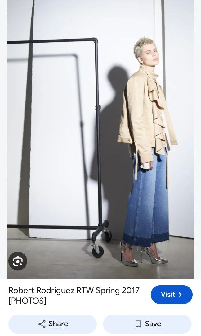 Robert Rodriguez - Spring 2017 - Jacket Single Front Buttons Closure Lapels Back Drawstring Hem (Category: Coats, Jackets and Outerwear) located in San Fernando. Submitted by son.twice.stuff (Listing ID 1467875931, Image 1). Description: Item: Robert Rodriguez - Spring 2017 - Jacket Single Front Buttons Closure Lapels Back Drawstring Hem Tagged Size: Small To Medium Plus Size Dimensions Length: 25" Width: 20" Shoulder: 18" Sleeve: 22" Condition: 