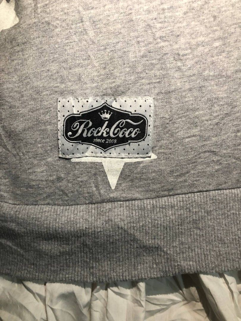 ROCK COCO hoodie (Category: Coats, Jackets and Outerwear) located in Victorias. Submitted by nichepicks (Listing ID 1467858907, Image 3). Description: ROCKCOCO hoodie with ruffled bottom – size s to m – have minor crack prints on sleeves 📍. negros occ.