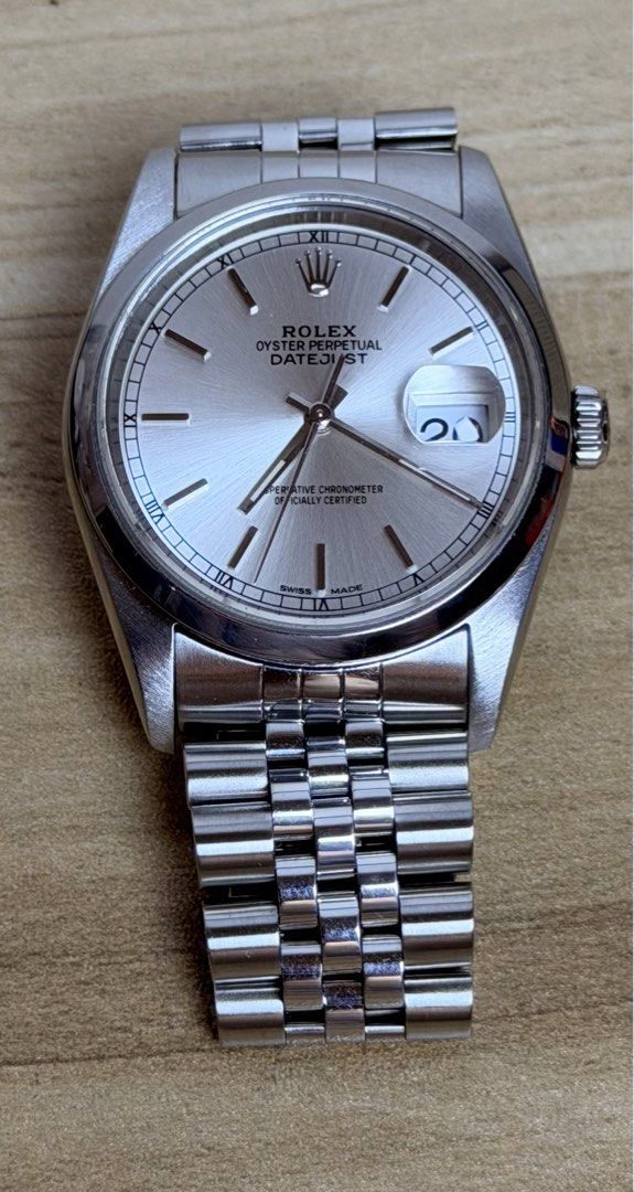 Rolex Datejust 36 (Category: Luxury Watches) located in Quezon City. Submitted by LuxPieces (Listing ID 1468051352, Image 1). Description: Rolex Datejust Ref. 16200 Jubilee Bracelet Size 36mm Silver Stick Dial Year 2002 All period correct Amazing condition 280k only.