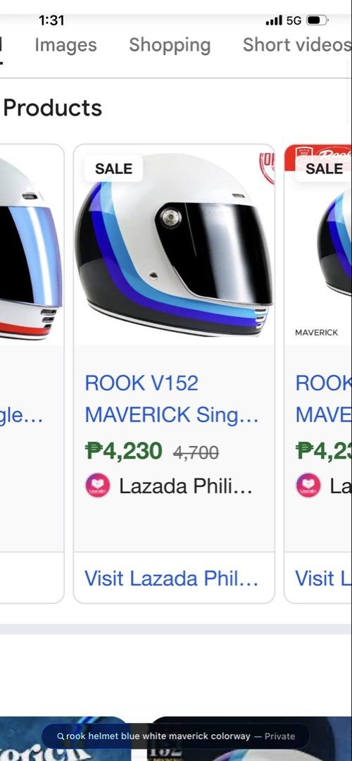 Rook: Maverick (Category: Helmets and other Riding Gears) located in Quezon City. Submitted by shopjito (Listing ID 1467886780, Image 2). Description: Want to sell: Rook V152 Maverick ----- Seldom used ----- Size Medium ----- Inclusions: Dust bag Clear visor ----- Black lens attached ----- SRP: 4500 (Bought at Team Graphitee Mindanao Ave) Selling: 2500 only Manila area .