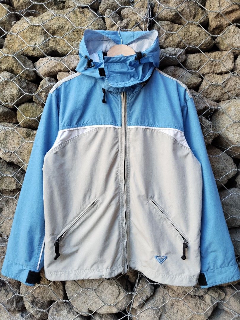 Roxy Quiksilver Snowboardwear Jacket Blue Grey Medium (Category: Coats, Jackets and Outerwear) located in Manila. Submitted by carlmichae22397 (Listing ID 1467903291, Image 1). Description: - Brand: Roxy Quiksilver - Type: Boardwear / Winter Jacket - Color: Blue and light grey - Size: Medium - Material: Nylon shell with polyester lining - Closure: Full zip with custom heart zipper pull - Hood: Attached with drawstrings and velcro neck closure - P