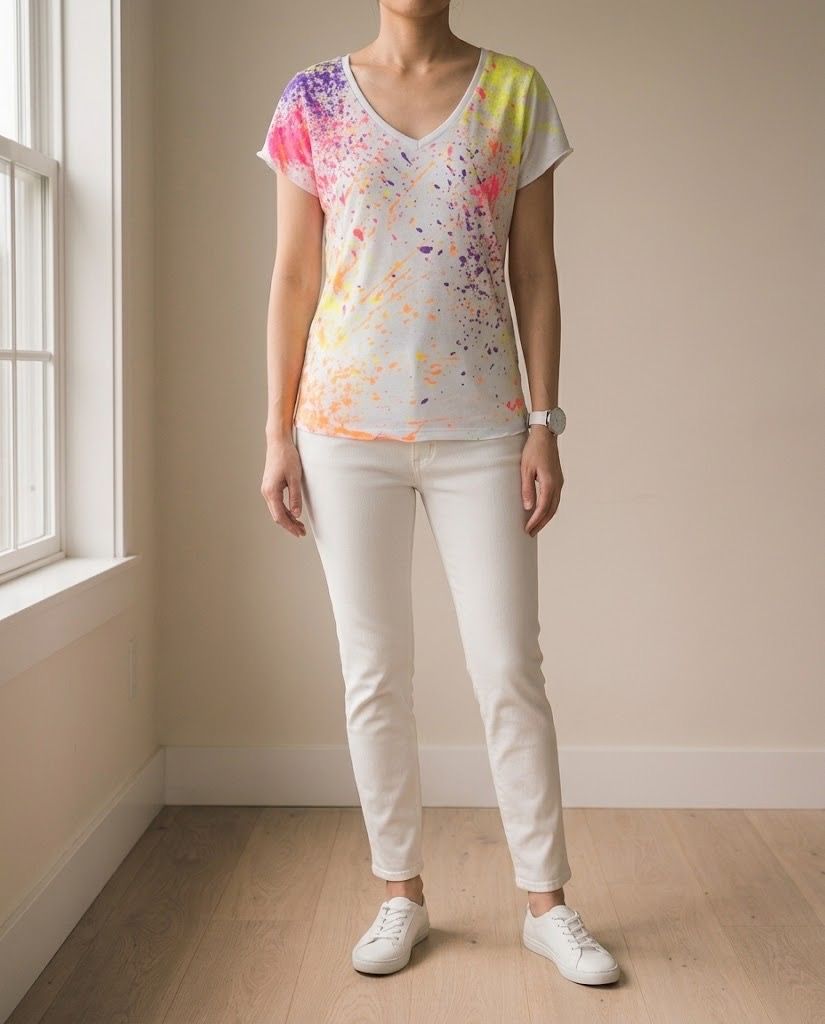 ROXY SPLASH PAINT SHIRT TOP (Category: Shirts) located in Marikina City. Submitted by minimalistmanila (Listing ID 1467844827, Image 1). Description: Roxy USA white paint splash blouse top. Cotton fabric. Large size. Get this now! .