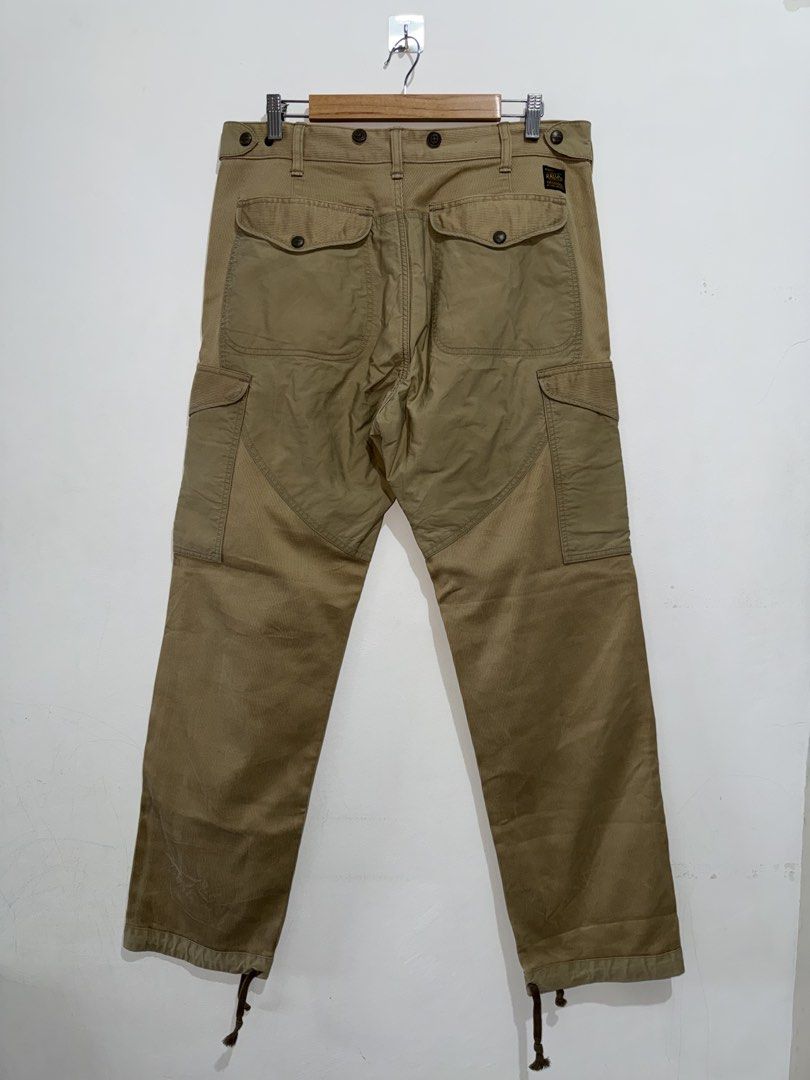 RRL Double RL Cargo Trouser (Category: Trousers) located in Los Banos. Submitted by davidabeg15504 (Listing ID 1467945621, Image 2). Description: Size 32 on tag (Actual Waistline 34) Buttonfly Dimensions: Length 42 inches Hem 8.5 inches Excellent Condition Price: 3880 + sf 📥.