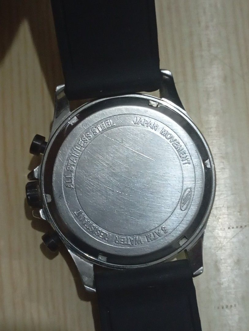 Rudy project chronograph (Category: Men's Watches) located in Las Pinas. Submitted by quick_deals_great_finds2 (Listing ID 1468030634, Image 3). Description: Original good working condition Quartz chronograph with battery.
