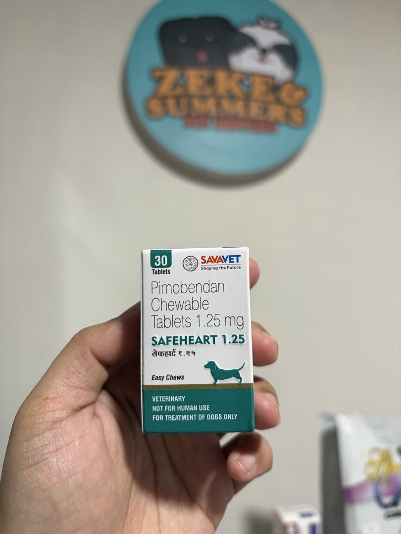 Safeheart Pimobendan 1.25mg (Category: Health & Grooming) located in Quezon City. Submitted by zekeandsummerpetsupplies (Listing ID 1467932896, Image 1). Description: Hi! Kindly message us on our facebook page to avoid scams FB: ZEKE & SUMMER’S PET SUPPLIES abenojar street central ave quezon city Thank you!.