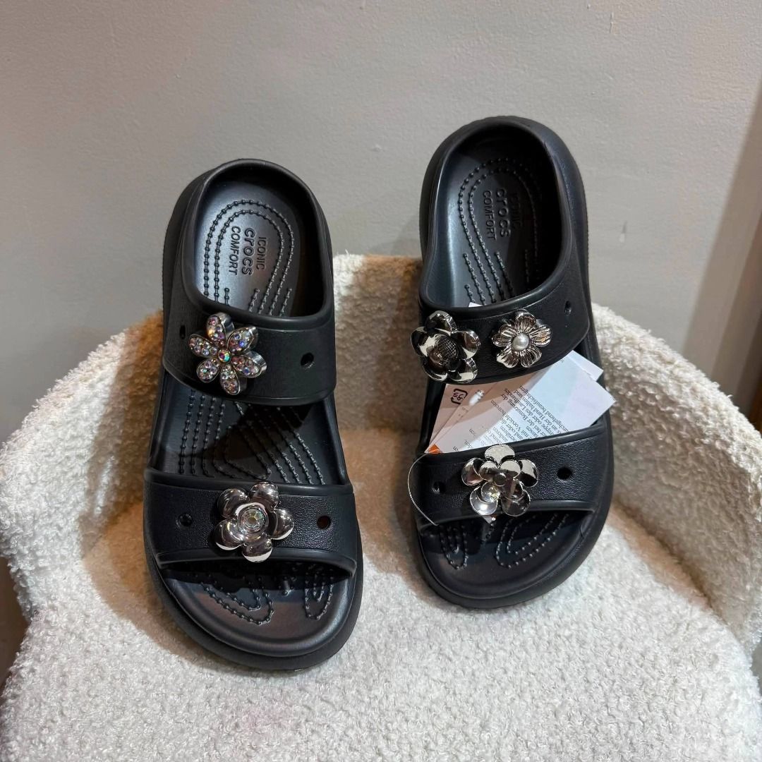 SALE. Crush Sandals - Black (Category: Wedges) located in Rizal. Submitted by hiraya16 (Listing ID 1467967590, Image 2). Description: Onhand ready to ship W5/W6/W7/W8/W9 DM us for inquiries. ✉️.