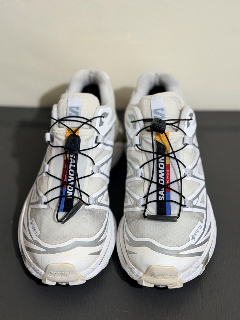 Salomon XT-6 Gore-Tex FW White/Silver (Category: Sneakers) located in Baguio. Submitted by snkr.essence (Listing ID 1467974334, Image 1). Description: Salomon XT-6 Gore-Tex FW White/Silver Size: 7 US 6.5 UK 25 CM Condition: Used Inclusions: Pair only Price: ₱6,800 + SF Check us out on: IG: snkr.essence Carousell: snkr.essence 🚚 📦Shipping Thru J&T (₱200 SF) 📍Baguio City - 2600.