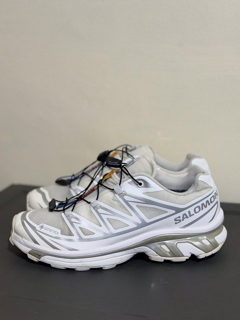 Salomon XT-6 Gore-Tex FW White/Silver (Category: Sneakers) located in Baguio. Submitted by snkr.essence (Listing ID 1467974334, Image 2). Description: Salomon XT-6 Gore-Tex FW White/Silver Size: 7 US 6.5 UK 25 CM Condition: Used Inclusions: Pair only Price: ₱6,800 + SF Check us out on: IG: snkr.essence Carousell: snkr.essence 🚚 📦Shipping Thru J&T (₱200 SF) 📍Baguio City - 2600.