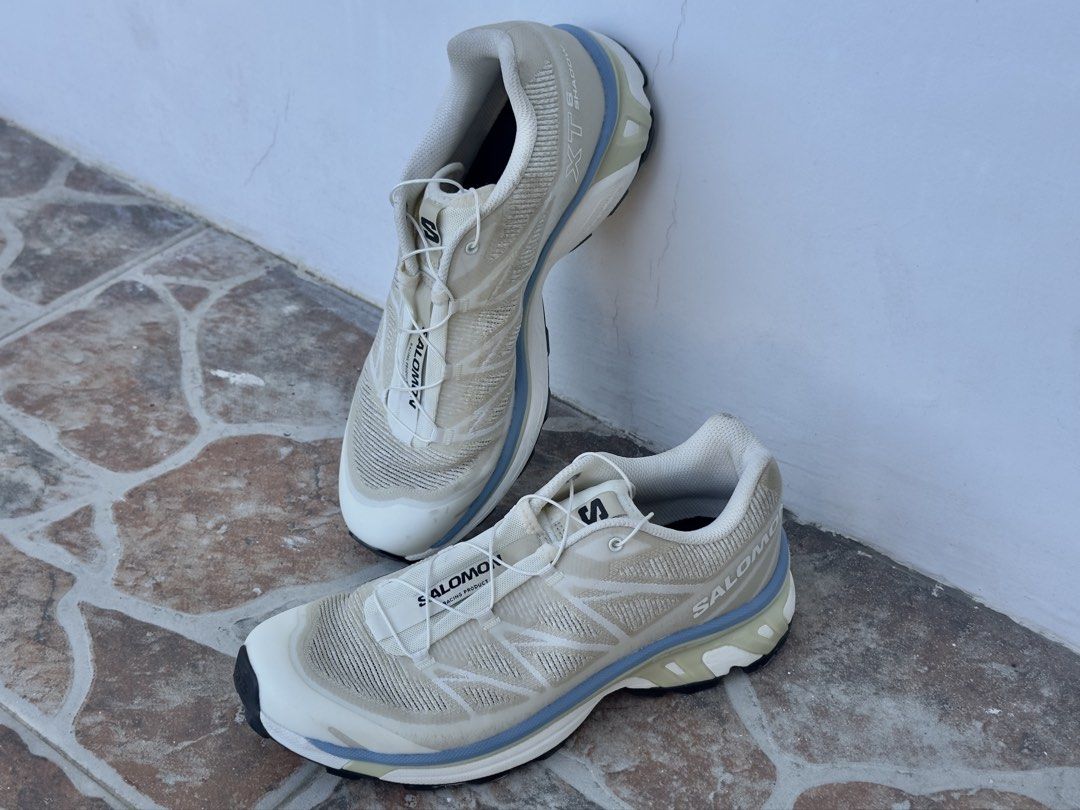 SALOMON XT-6 Vanilla Ice / Eucalyptus / Niagara (Beige) (Category: Sneakers) located in Manila. Submitted by crzboi (Listing ID 1467926670, Image 2). Description: Salomon XT-6 Vanilla Ice / Eucalyptus / Niagara - Beige (Unisex) Condition: 9.5/10 – Mint condition, worn twice only! • Size: US Men’s 9.5 / US Women’s 10.5 • Bought in Tokyo last May 2026 • No original box • RFS: Don't like how it looks on my feet Retail: ₱12,990 Selling Price: ₱9,500 