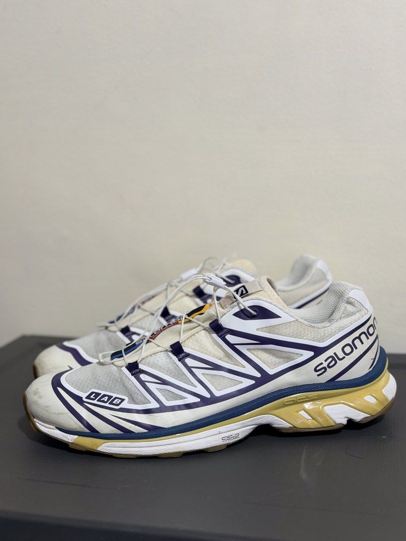 Salomon XT-6 White / Vanilla Ice / Grape (Category: Sneakers) located in Baguio. Submitted by snkr.essence (Listing ID 1467979600, Image 2). Description: Salomon XT-6 White / Vanilla Ice / Grape Size: 11.5 US 11 UK 46 EU 29.5 CM Condition: Used Inclusions: Pair only Price: ₱2,999 + SF Check us out on: IG: snkr.essence Carousell: snkr.essence 🚚 📦Shipping Thru J&T (₱200 SF) 📍Baguio City - 2600.