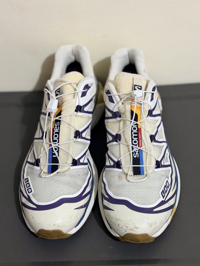 Salomon XT-6 White / Vanilla Ice / Grape (Category: Sneakers) located in Baguio. Submitted by snkr.essence (Listing ID 1467979600, Image 1). Description: Salomon XT-6 White / Vanilla Ice / Grape Size: 11.5 US 11 UK 46 EU 29.5 CM Condition: Used Inclusions: Pair only Price: ₱2,999 + SF Check us out on: IG: snkr.essence Carousell: snkr.essence 🚚 📦Shipping Thru J&T (₱200 SF) 📍Baguio City - 2600.