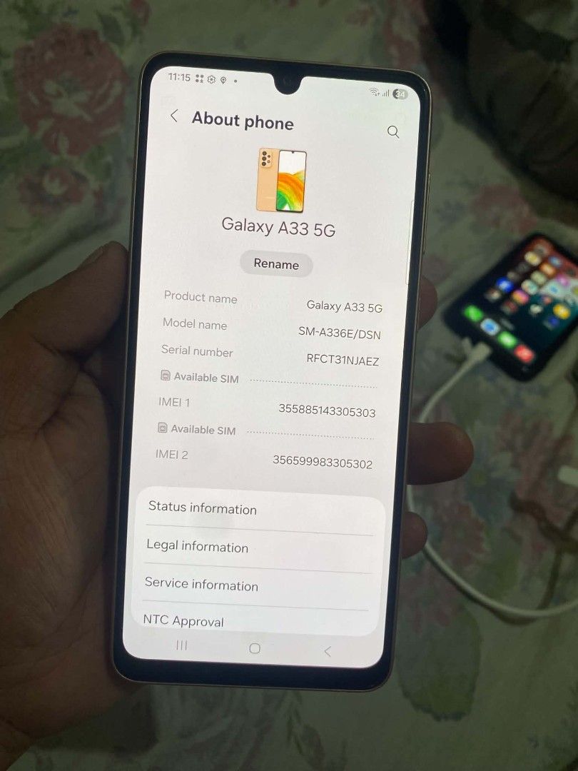 Samsung A33 5G 128GB (Category: Samsung) located in Pasig City. Submitted by rafmarc (Listing ID 1466534096, Image 2). Description: 📱 SAMSUNG GALAXY A33 5G 💰 ₱5,800 SLIGHT NEGOTIABLE SPECS: • 8GB RAM + 128GB ROM • 6.4” FHD+ Super AMOLED, 90Hz • Android 16 | Exynos 1280 5G • 48MP Quad Camera with OIS • 13MP Front Camera • 5000mAh Battery | Type-C • In-display Fingerprint • IP67 Water & Dust Resistant • Gorilla Glass 5 📍 Meet-up only at your pre