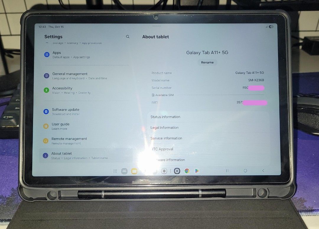 Samsung Galaxy Tab A11+ 5G (Category: Android) located in Pasay City. Submitted by ht30-alex (Listing ID 1468031225, Image 2). Description: Selling my tablet. Used for six months. Will include Samsung brand portable keyboard and a case. RFS: Recently purchased a laptop. No longer being used. Can meet at SM MOA, Cash&Carry, or Robinsons Manila, SM San Lazaro, or SM Manila..