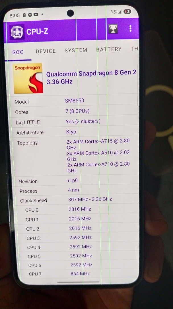 Samsung s23 (Category: Samsung) located in Alaminos. Submitted by zyba64 (Listing ID 1467899429, Image 3). Description: Samsung Galaxy S23 – 8GB RAM / 256GB Storage NTC Approved Display has 4 lines All other functions are working properly No other issues reported Kayo nalang mag paayos may bawas pa sa sure buyer Selling as-is. Please inquire for further details..