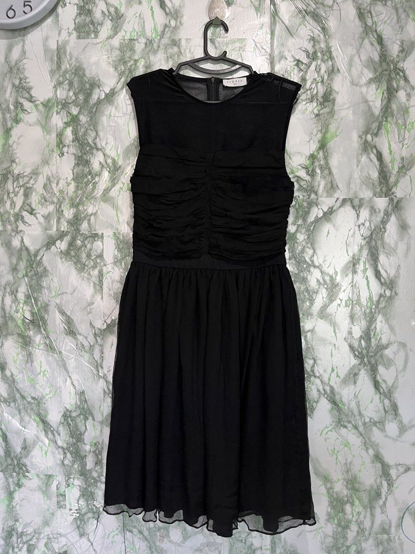 SANDRO ruffled dress (Category: Dresses) located in Bulacan. Submitted by letsfindukaywithme (Listing ID 1468045987, Image 3). Description: Sandro Ruffled Dress Size 36 14x34" Fits small Like new No issue +sf payment first Ship via J&T.