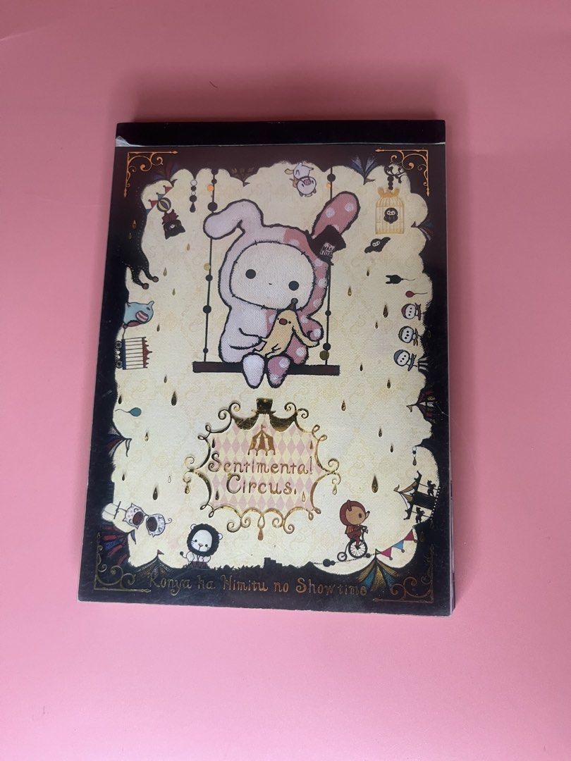 Sentimental Circus Memo Pad Note Book Stationery (Category: Stationery & School Supplies) located in Caloocan City. Submitted by snapshop_ph (Listing ID 1468055551, Image 1). Description: - Authentic San-X Sentimental Circus memo pad - Features adorable vintage carnival designs and character artwork - Includes multiple patterned pages inside - Thick pad with plenty of sheets remaining - 100% clean, no writing, and no torn pages - Ideal for journa