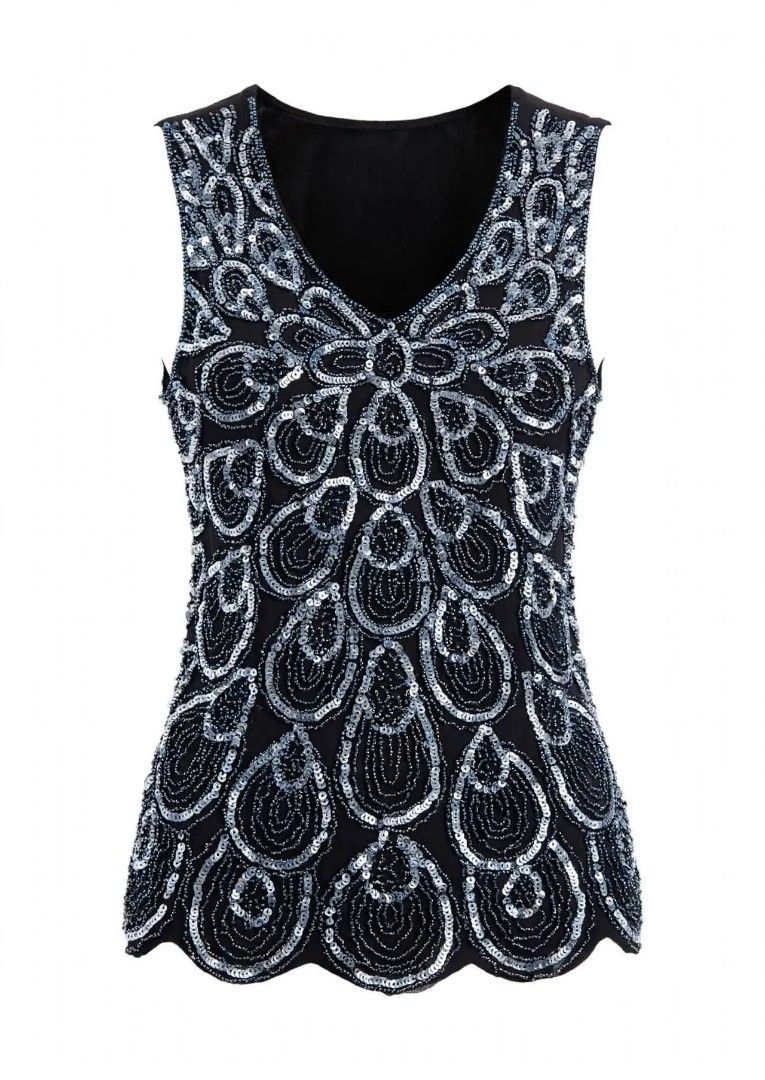 Sequin beaded tank top / peacock art deco (Category: Sleeveless) located in Bacoor. Submitted by leah1992 (Listing ID 1467952725, Image 1). Description: Sequin beaded tank top / peacock art deco.