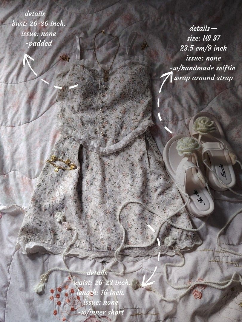 set of coordinates and sandals 🦭 (Category: Sets or Coordinates) located in Hermosa. Submitted by lcvelycath (Listing ID 1467886332, Image 2). Description: size: s-m mine: ₱499 bid: ₱+10 lock: ₱699 (shipped) top: ₱179 bottom: ₱189 shoes: ₱189 EOB: sunday—october 18, 2026 °. thrifted, pre-loved, or brand new but ready to wear (some aren't bcs i don't have the time to wash them, very sorryy :<) colors may vary due to lightning & quality 𐙚 °. chec