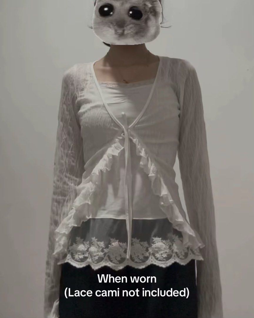 Sheer top (Category: Longsleeves) located in Manila. Submitted by sunnydey100 (Listing ID 1467870408, Image 1). Description: Xs-S only worn once.
