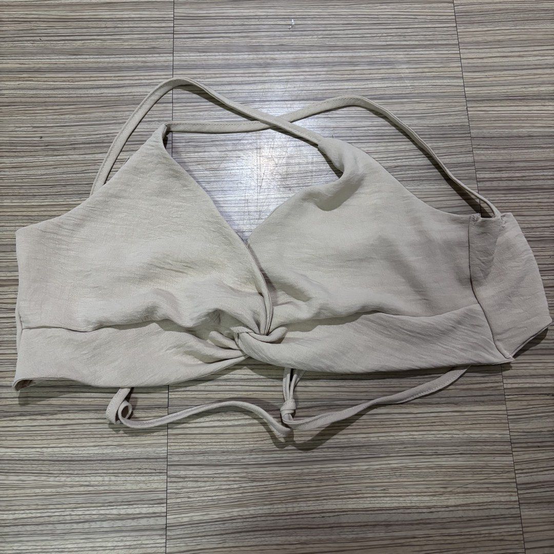 Shein Beige Front Self Tie Sexy Top (Category: Sleeveless) located in Binan City. Submitted by myprelovedhaul (Listing ID 1467953567, Image 2). Description: - no when worn photos! - last price posted! - please message only if sure buyer! - limited replies only. - Available unless mark as sold. - Ship via j&t or lalamove for same day. -Mode of payment: Gcash 📍Biñan Laguna .