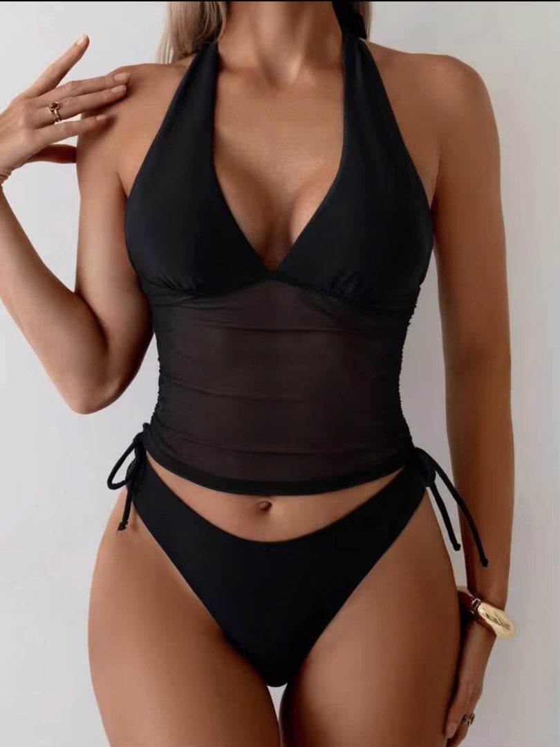 SHEIN Black 2pc Halter Tankini (Category: Bikinis & Swimsuits) located in Manila. Submitted by camillestc (Listing ID 1467916991, Image 2). Description: .