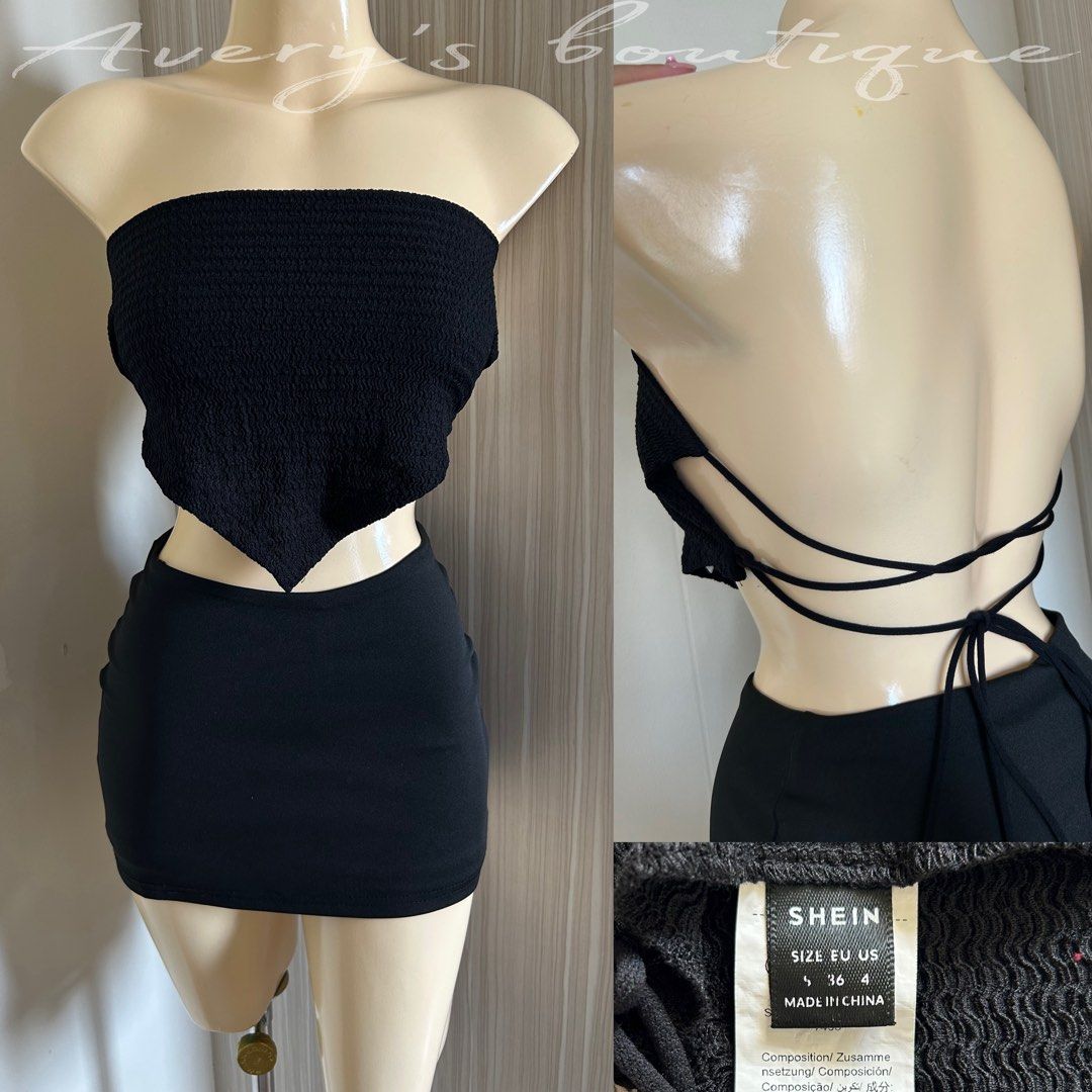 SHEIN black tube top - SMALL (Category: Others Tops) located in Quezon City. Submitted by averysboutiqueonfb (Listing ID 1467906688, Image 1). Description: ‼️PRICE IS NOT NEGOTIABLE‼️ 📍Location: Munoz,Quezon city. 🧾MOP: Gcash/BDO/Maya/Maribank 🚚MOD: J&T/Lalamove Please manage expectations — this item is thrifted and has already been washed before posting. Some pieces may have minimal flaws such as washable stains,loose threads,small damages or