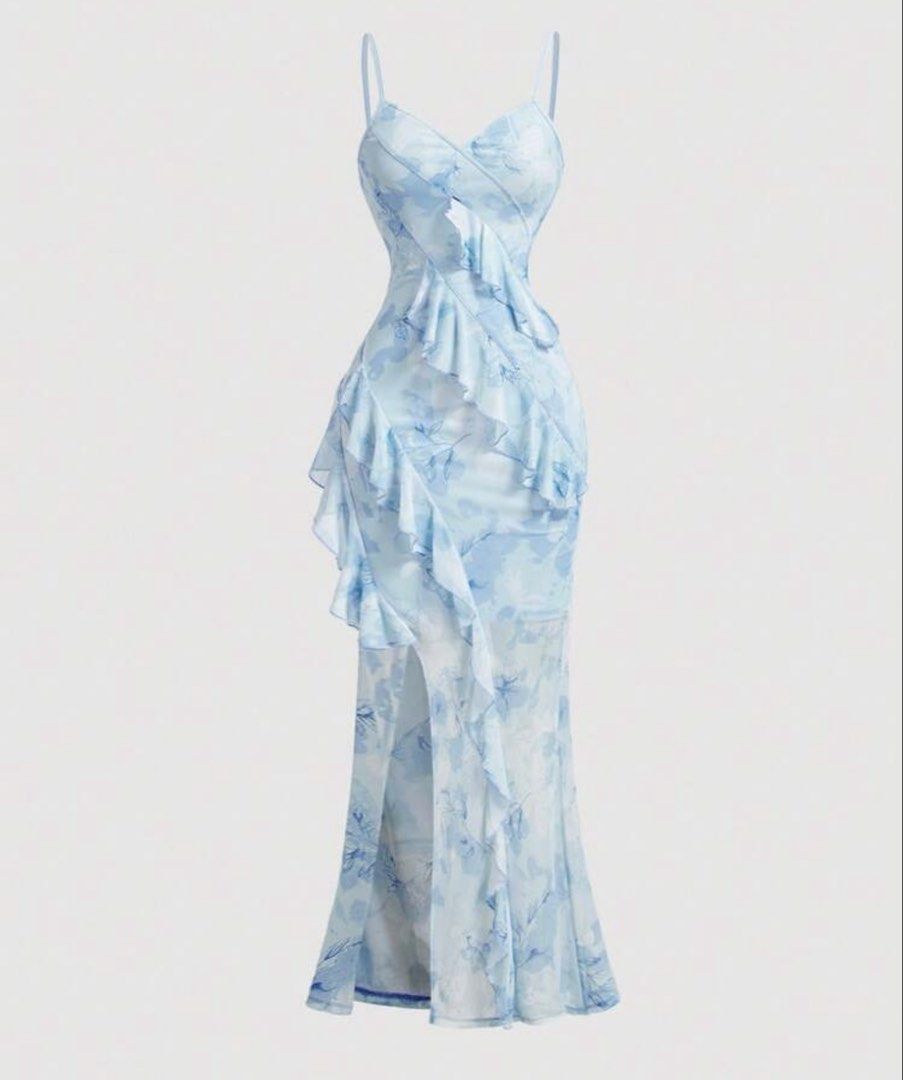 SHEIN Blue Ruffle Dress - XS (Category: Dresses) located in Quezon City. Submitted by jendeukie0 (Listing ID 1467904887, Image 1). Description: .