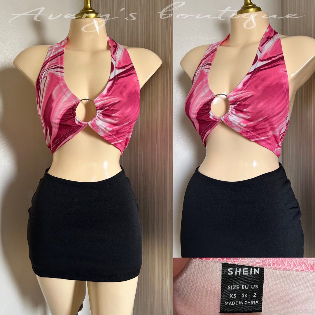 SHEIN pink halter top - XS (Category: Others Tops) located in Quezon City. Submitted by averysboutiqueonfb (Listing ID 1467906223, Image 1). Description: ‼️PRICE IS NOT NEGOTIABLE‼️ 📍Location: Munoz,Quezon city. 🧾MOP: Gcash/BDO/Maya/Maribank 🚚MOD: J&T/Lalamove Please manage expectations — this item is thrifted and has already been washed before posting. Some pieces may have minimal flaws such as washable stains,loose threads,small damages or s