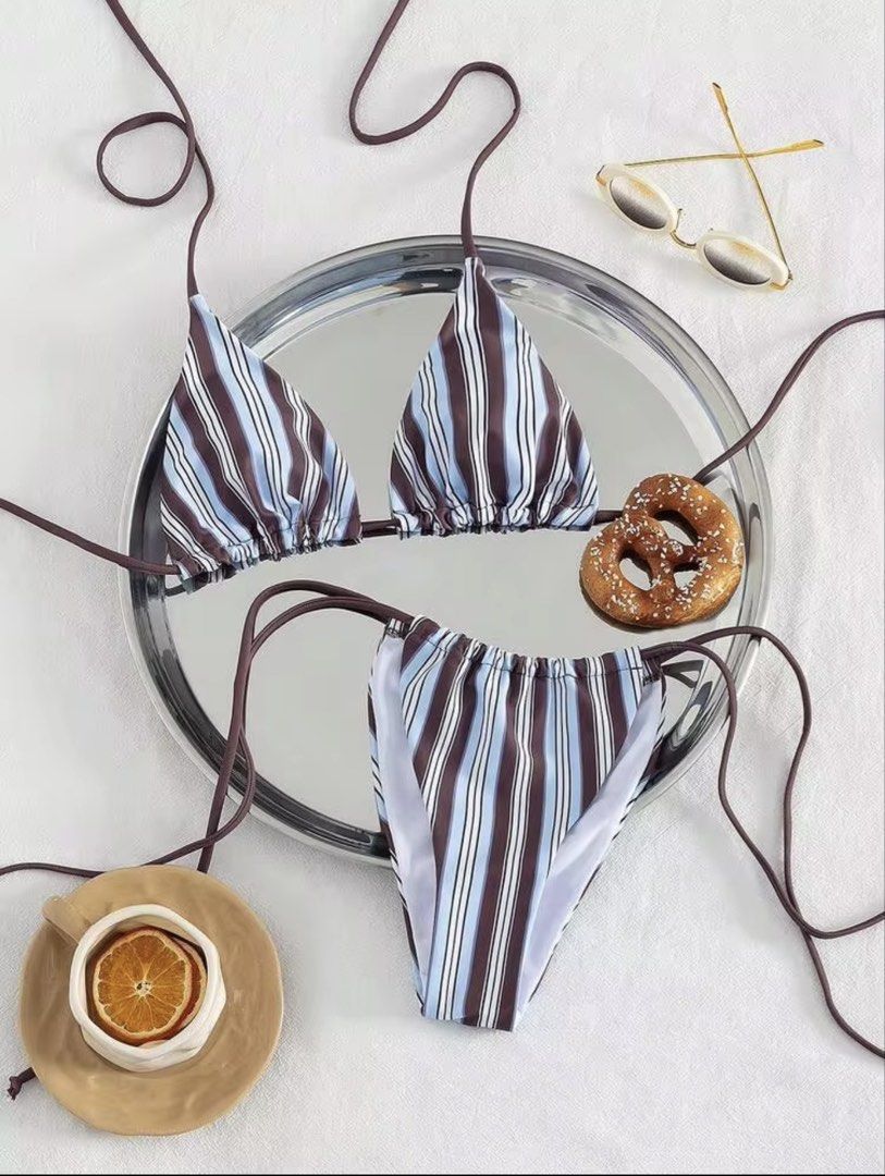 SHEIN Stripes Self-Tie Bikini (Category: Bikinis & Swimsuits) located in Manila. Submitted by camillestc (Listing ID 1467917249, Image 2). Description: .