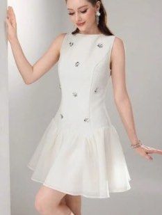 Shein Tweed Flower Studs Flowy Mini Dress (Category: Dresses) located in Binan City. Submitted by myprelovedhaul (Listing ID 1467945369, Image 1). Description: - length: 34 | Bust: 38-42 | Waist: 29-33 - no when worn photos! - last price posted! - please message only if sure buyer! - limited replies only. - Available unless mark as sold. - Ship via j&t or lalamove for same day. -Mode of payment: Gcash 📍Biñan Laguna .