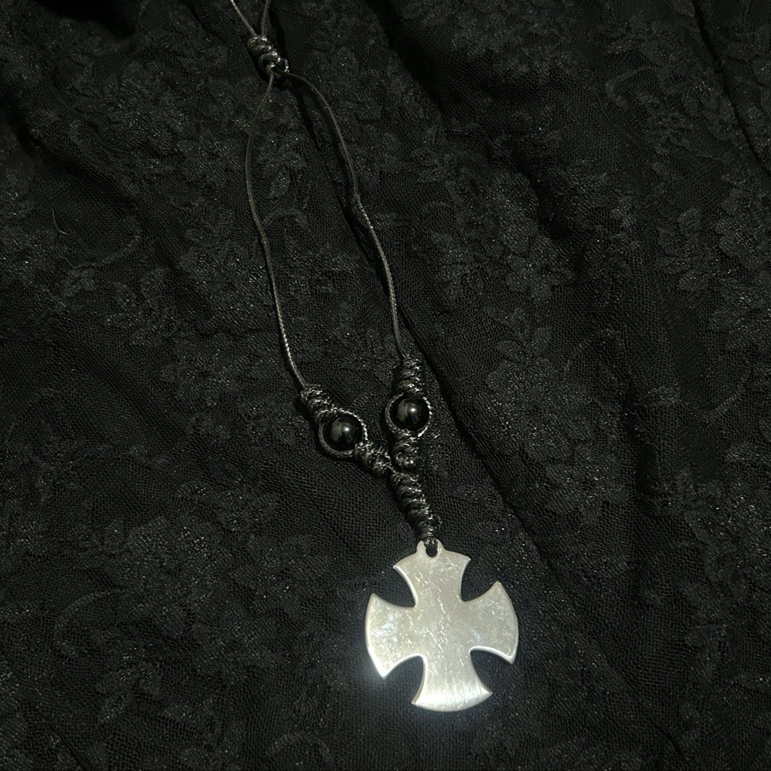 silver cross bead necklace (Category: Necklaces) located in Manila. Submitted by sophialeigh (Listing ID 1468057091, Image 1). Description: handmade accessories - adjustable | stainless - design changes can be made after payment more designs on my profile 🏷️ alt y2k goth emo grunge punk archive morikei vkei.