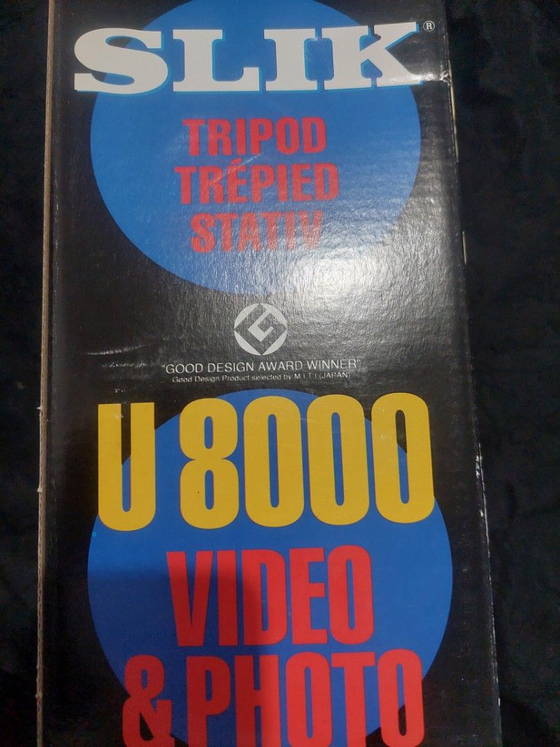 Slik U8000 Video & Photo Tripod (Category: Tripods & Monopods) located in Cainta. Submitted by ceejay.lim (Listing ID 1467876172, Image 2). Description: - Slik U8000 tripod for versatile photo and video shooting - Dual-purpose head for seamless adjustments - Smooth geared center column for precise height control - Quick-release shoe for fast camera mounting - Oversized leg locks for stability and ease of use - Complete with original retail box.