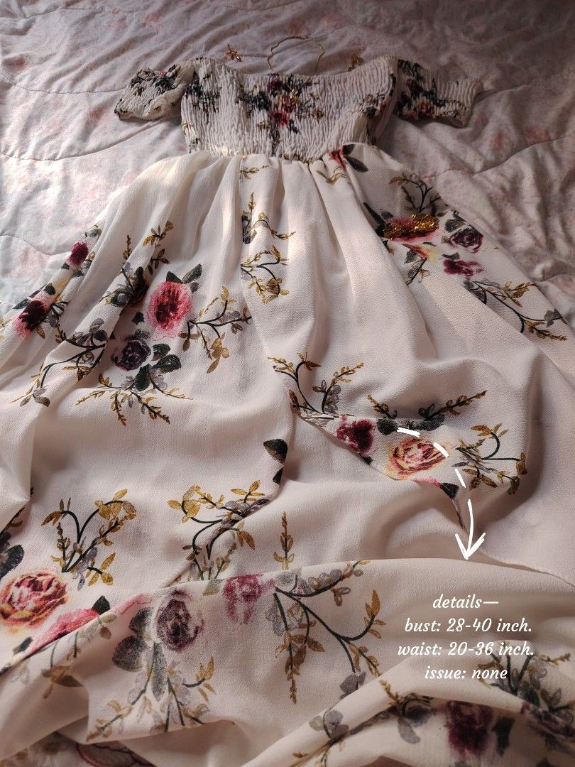 smacking cute floral dress 🌺 (Category: Dresses) located in Hermosa. Submitted by lcvelycath (Listing ID 1467885443, Image 2). Description: size: s-l mine: ₱199 bid: ₱+10 lock: ₱399 (shipped) EOB: sunday—october 18, 2026 °. thrifted, pre-loved, or brand new but ready to wear (some aren't bcs i don't have the time to wash them, very sorryy :<) colors may vary due to lightning & quality 𐙚 °. check details before mine joy miners will be posted :> 