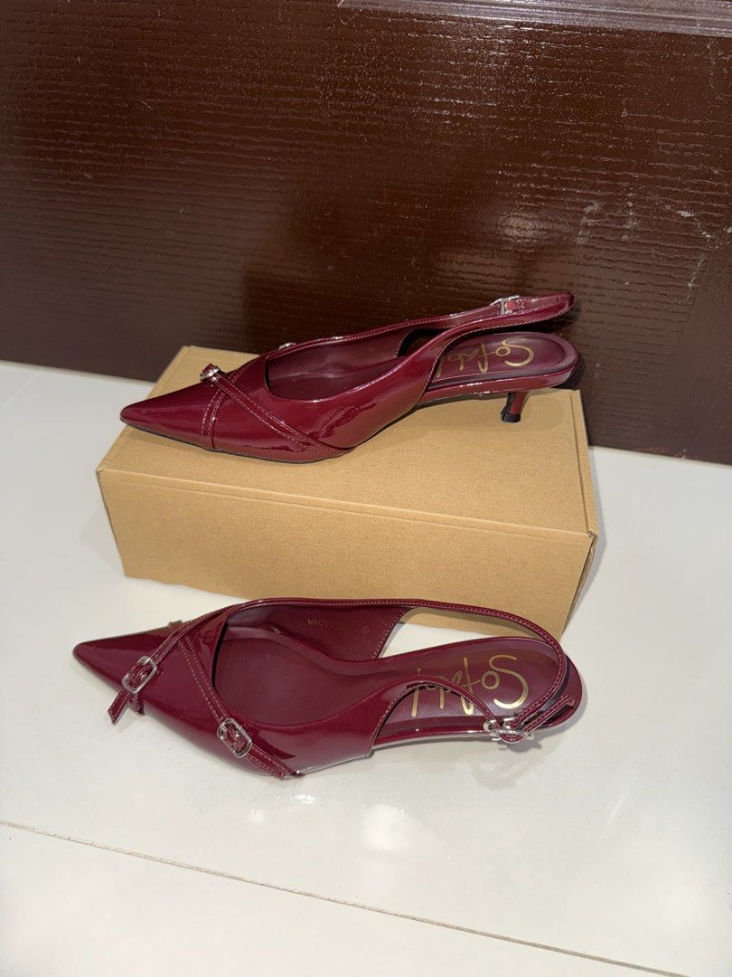 SOFAB Macoy Slingback Pumps (Category: Heels) located in Davao. Submitted by evrgela (Listing ID 1467955402, Image 1). Description: SOFAB Macoy Slingback Pumps (slightly negotiable) PRICE: ₱1,000 (ORIG PRICE: ₱1,499) SIZE: 37 CONDITION: Worn twice outside only. Pristine condition. RFS: Not my style anymore MOP: Gcash/Maribank.