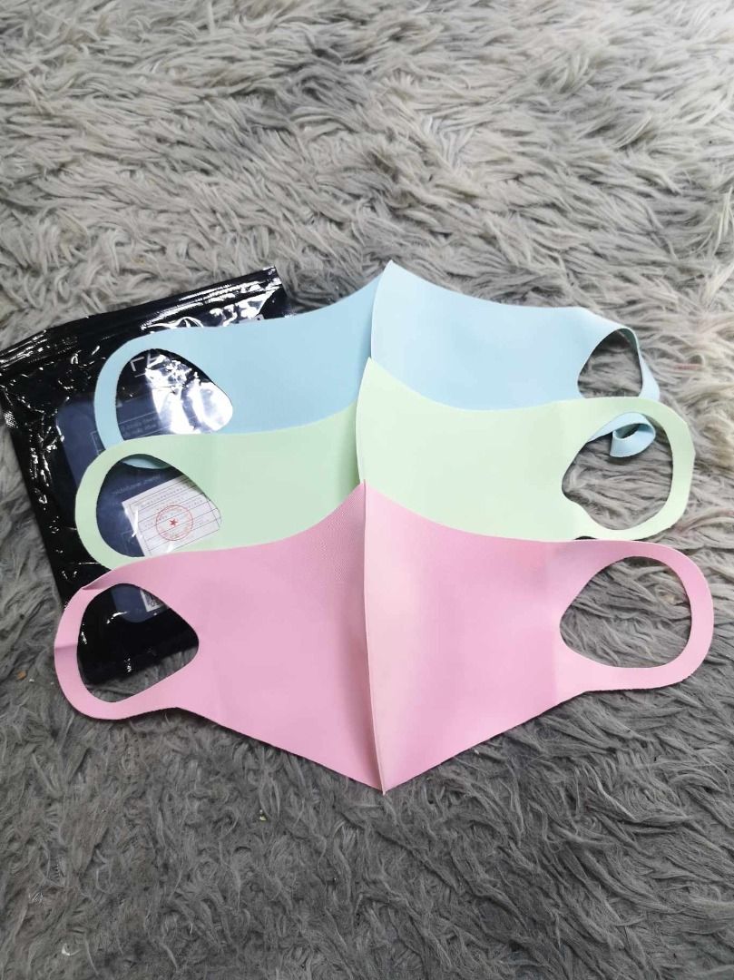 Soft Pastel Color Palette Reusable Face Mask (Category: Face Masks & Face Shields) located in Santa Cruz. Submitted by jmy_surplus.2 (Listing ID 1467991365, Image 1). Description: Size ; L - 6 W - 8 Color ; Pink , Blue , Green Type ; Face Mask Brand ; No brand Material ; Polyester Style ; Polyester Face Mask set LG 116 JMY 3 Batch #225.
