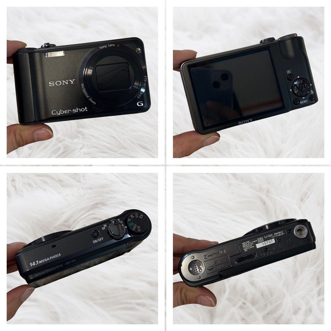 Sony Cybershot DSC-H55 (Category: Cameras) located in San Fernando. Submitted by digixtwintales (Listing ID 1468002725, Image 2). Description: 𝗦𝗼𝗻𝘆 𝗖𝘆𝗯𝗲𝗿𝘀𝗵𝗼𝘁 𝗗𝗦𝗖-𝗛𝟱𝟱 used / #preowned ◡̈ 🏷️ ₱𝟱,𝟳𝟵𝟵 + 𝗦𝗙 𝘖𝘗𝘌𝘙𝘈𝘛𝘐𝘖𝘕 𝘊𝘖𝘕𝘍𝘐𝘙𝘔𝘌𝘋: 𝘧𝘭𝘢𝘴𝘩, 𝘴𝘩𝘶𝘵𝘵𝘦𝘳, 𝘻𝘰𝘰𝘮, & 𝘰𝘵𝘩𝘦𝘳 𝘣𝘶𝘵𝘵𝘰𝘯𝘴 𝘢𝘳𝘦 𝘢𝘭𝘭 𝘸𝘰𝘳𝘬𝘪𝘯𝘨. 𝗳𝗲𝗮𝘁𝘂𝗿𝗲𝘀 body cosmetics: 10/10 ⤿ 14.1 MP | 10× optical zoom | HD 720p ⤿ 25mm wid