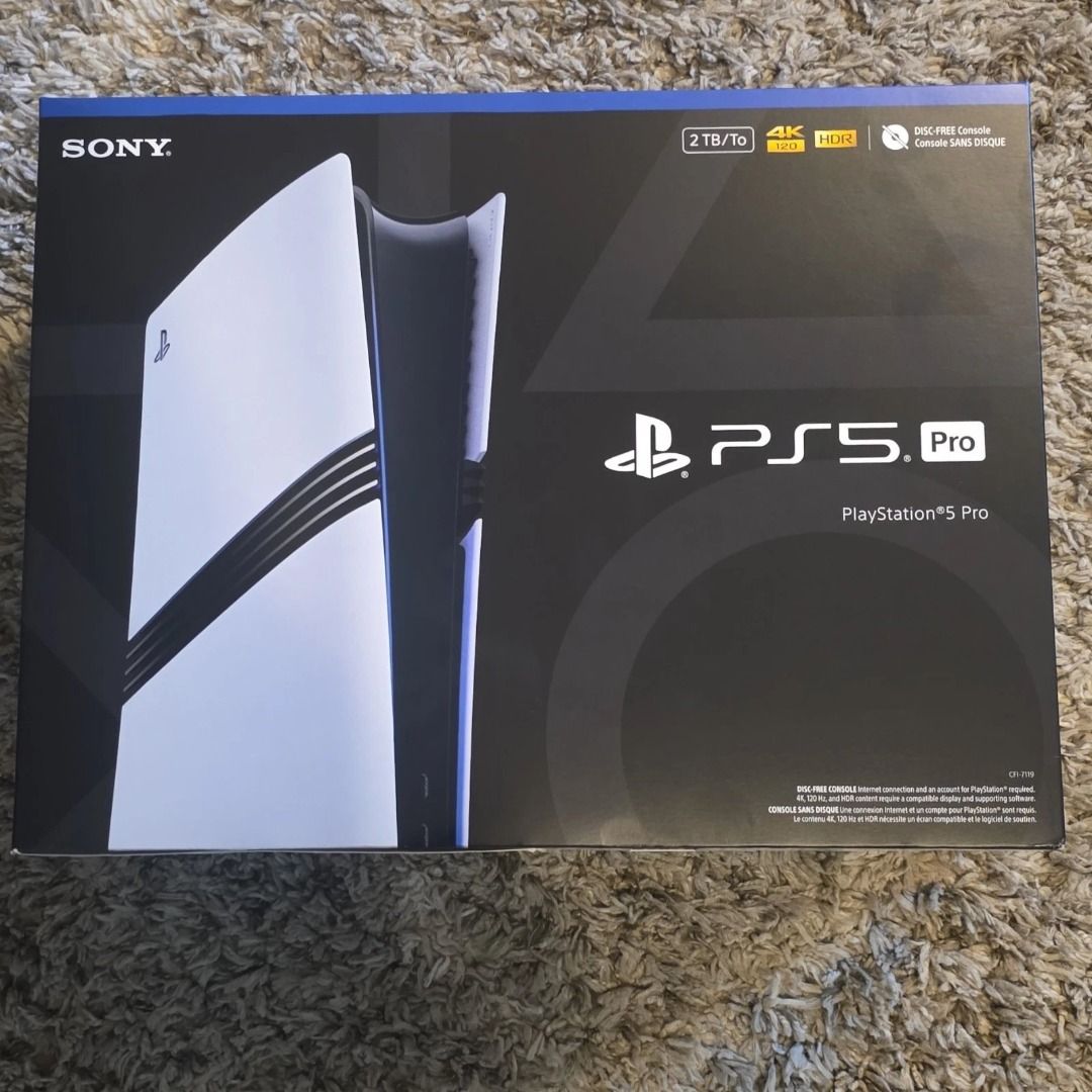 Sony PlayStation 5 Pro PS5 Pro 2TB Console (Category: PlayStation) located in Caloocan City. Submitted by grandwind_917561 (Listing ID 1468057412, Image 1). Description: - Brand new & 100% unopened retail box - Sony PlayStation 5 Pro Digital Edition - Massive 2TB SSD storage capacity - Stunning 4K gaming & HDR support - Stored securely indoors, away from sunlight - Meetup or shipping options available.