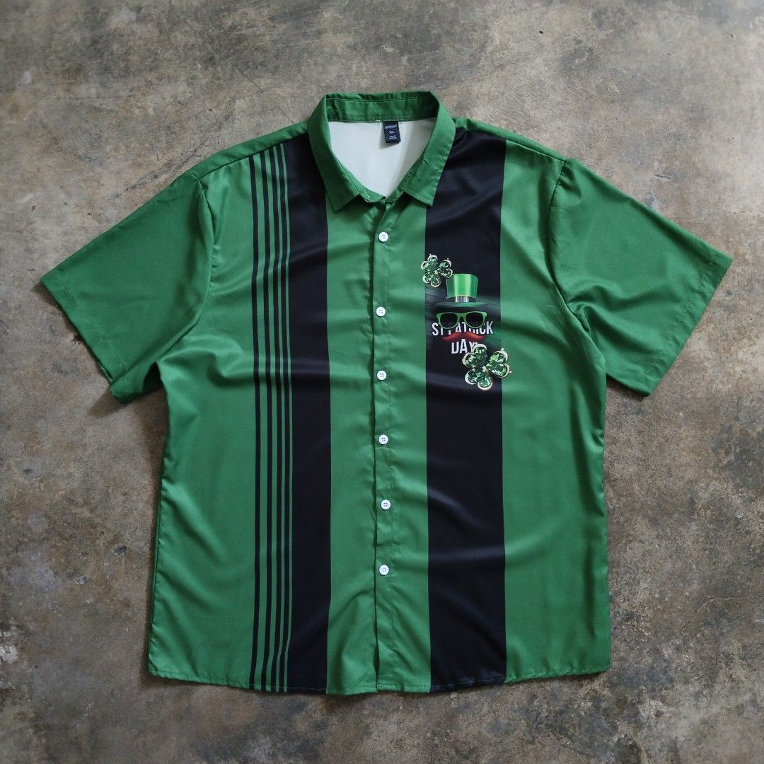 st. patrick's day allover print polo (Category: Formal Shirts) located in Bulacan. Submitted by hustleoverluckphv2 (Listing ID 1468001340, Image 1). Description: st. patrick's day allover print polo XL on tag Measurements Width - 24" Length - 30" Claim - 299.