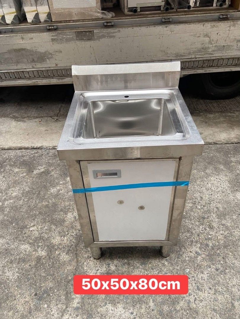 Stainless Single Sink With Cabinet SUS304 (Category: Dishwasher) located in Manila. Submitted by jamfrimzy089458 (Listing ID 1467877585, Image 3). Description: STAINLESS SINGLE SINK WITH CABINET SUS304 °Brand new °Materials: SUS304 Stainless steel °Thickness: 1.2mm °Heavy duty °Depth: 9 inches °Comes with fittings °Ready for delivery •size• LxWxH 50x50x80 cm °Cash on delivery° °Gcash & Bank transfer payment accepted° °Same day delivery° °fbpage° 