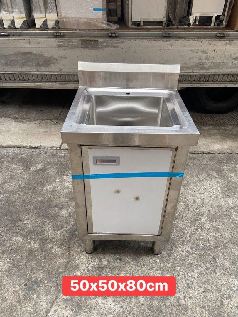 Stainless Single Sink With Cabinet SUS304 (Category: Dishwasher) located in Manila. Submitted by jamfrimzy089458 (Listing ID 1467877585, Image 1). Description: STAINLESS SINGLE SINK WITH CABINET SUS304 °Brand new °Materials: SUS304 Stainless steel °Thickness: 1.2mm °Heavy duty °Depth: 9 inches °Comes with fittings °Ready for delivery •size• LxWxH 50x50x80 cm °Cash on delivery° °Gcash & Bank transfer payment accepted° °Same day delivery° °fbpage° 