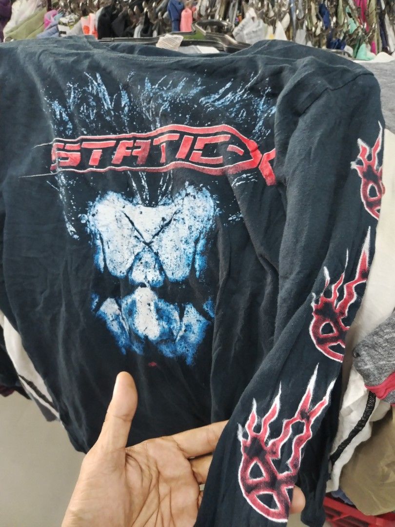 Static-X long-sleeve band t-shirt (Category: Coats, Jackets and Outerwear) located in Manila. Submitted by historicthrift (Listing ID 1467898853, Image 3). Description: Size S Dimes 21X27.