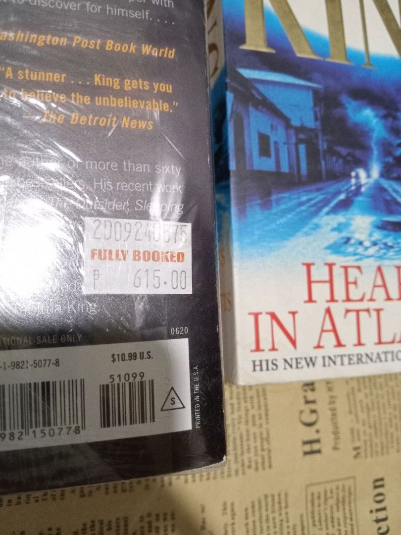 Stephen King Book Bundle (Category: Storybooks) located in Manila. Submitted by hdbookshop (Listing ID 1468033637, Image 2). Description: Pet Sematary (new and sealed) Song of Susannah Hearts in Atlantis ₱1000 take all ⚠️SURE BUYERS ONLY Make an offer if SURE BUYER. Due to Carousell's reply qouta, only serious buyers will be replied to. 🚫NO OFFER = NO REPLY Make an offer if 100% committed in getting the book, we will reply to you ASAP..